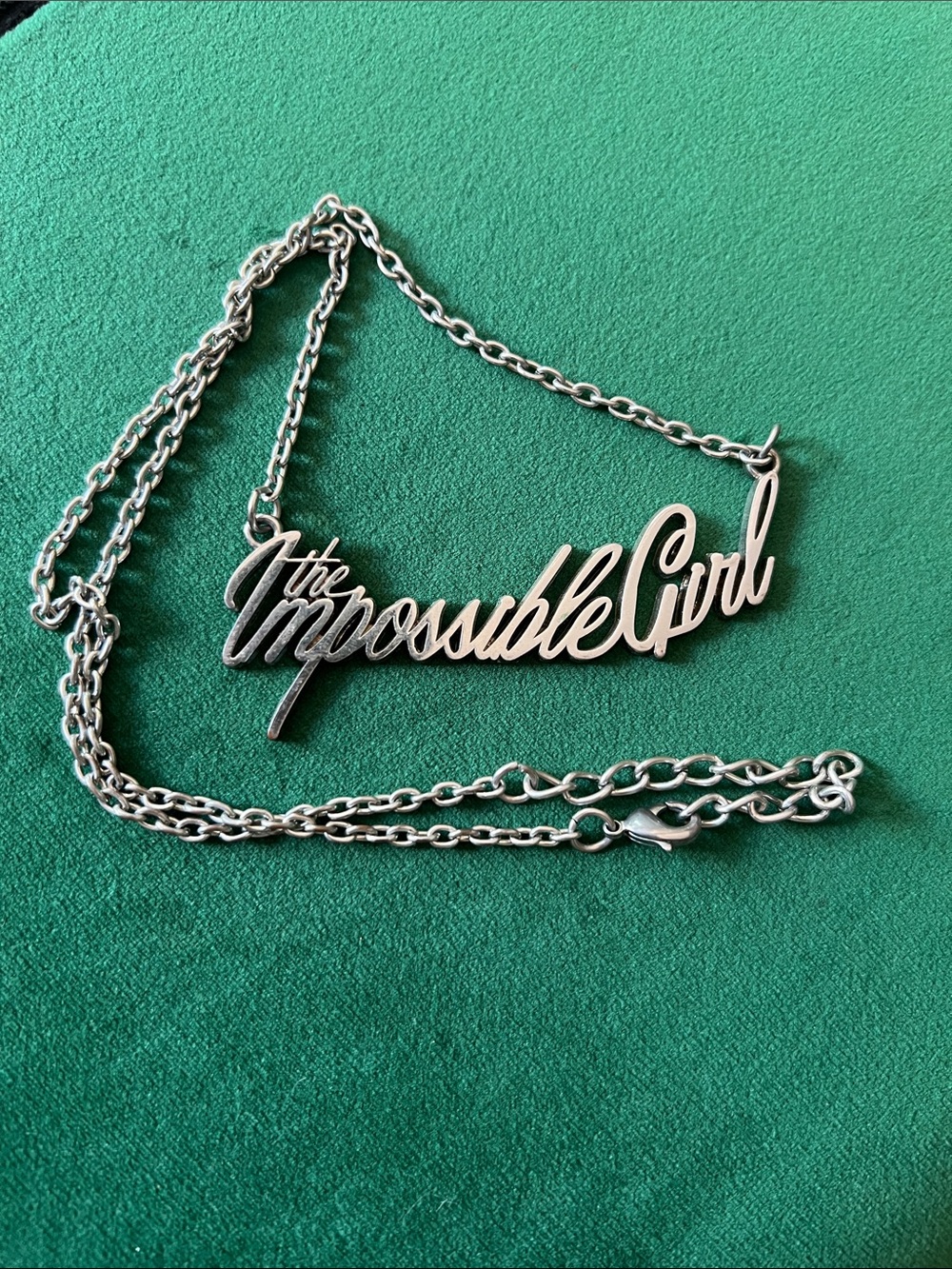 Doctor Who Her Universe Silver Script "The Impossible Girl" Nameplate Necklace